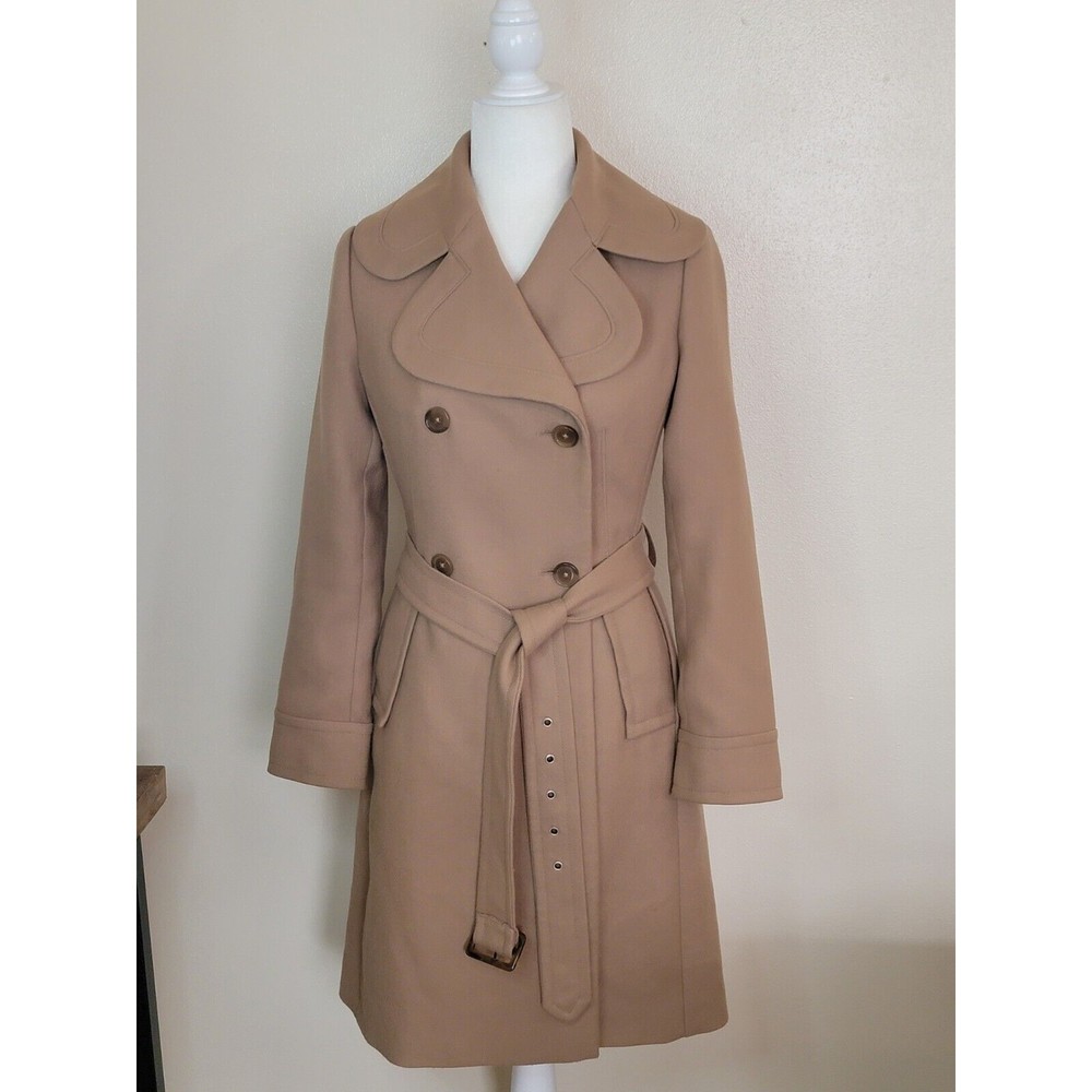Banana Republic Womens Wool Blend Belted Double Brested Size XS Camel Rn54023 - Picture 3 of 12